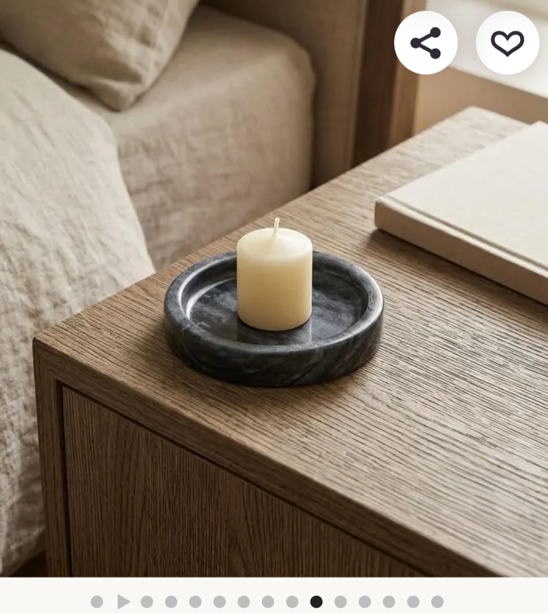 Noir Marble Candle Tray