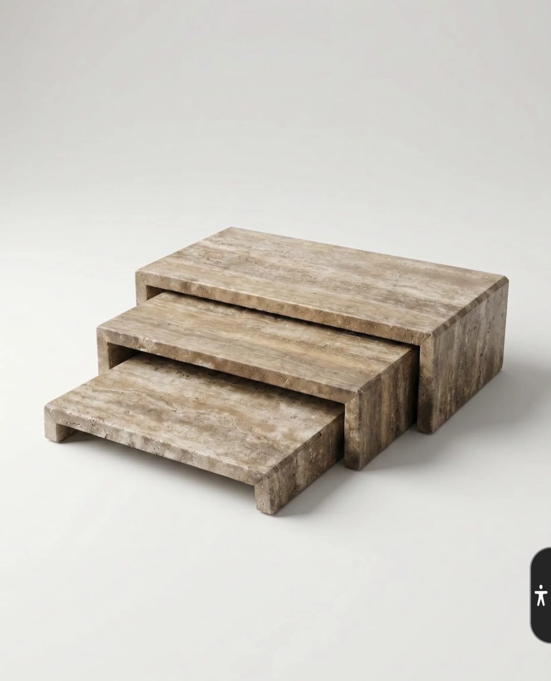 Travertine Stepped Nesting Tables