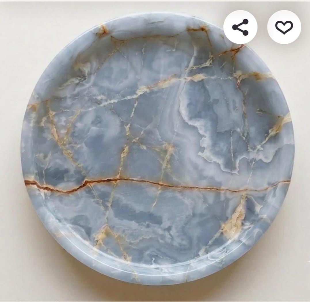 Blue Onyx Round Tray