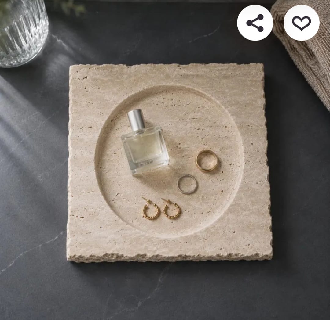 Travertine Square Vanity Tray